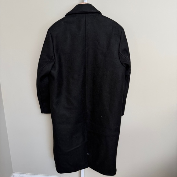 Zara Men's Black wool trench Coat new with tags size M - Picture 4 of 7